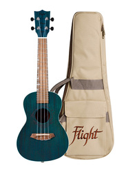 Flight DUC380TOPAZ Concert Ukulele Aquila Super Nylgut Strings, Walnut Fingerboard, Teal