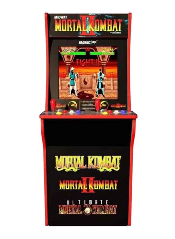 Arcade1Up 3 in 1 Games Mortal Kombat Arcade Cabinet, Black/Red