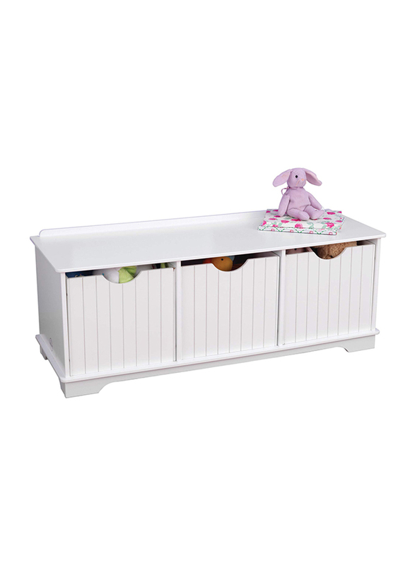 

KidKraft 14564 Nantucket Wooden Storage Bench for Kids, White