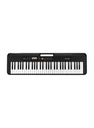 Casio CTS-200BK+ADE95100-R Portable Keyboard with Adaptor, 61 Keys, Black