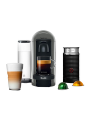 Nespresso Breville Vertuo Plus Coffee and Espresso Machine with Aeroccino Milk Frother, 1300W, Grey