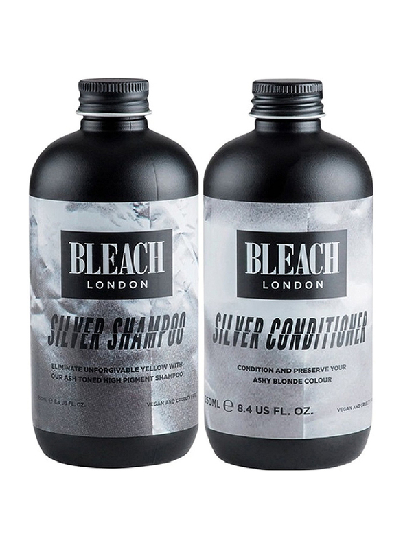 

Bleach London Silver Shampoo, 250ml + Silver Conditioner, 250ml Set, 2 Pieces