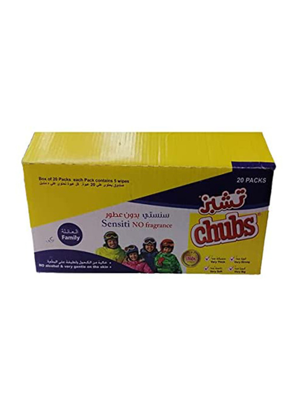 

Chubs Sensiti No Fragrance Family Wipes, 5 Sheets x 20 Pieces