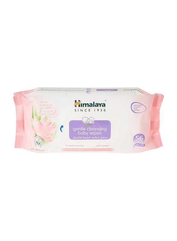 

Himalaya Herbals 56 Wipes Gentle Cleansing Baby Wipes for Babies, White