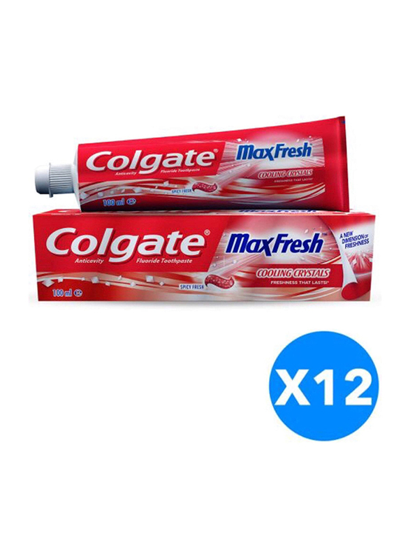 

Colgate Maxfresh Cooling Crystal Red Toothpaste, 100ml, 12 Pieces