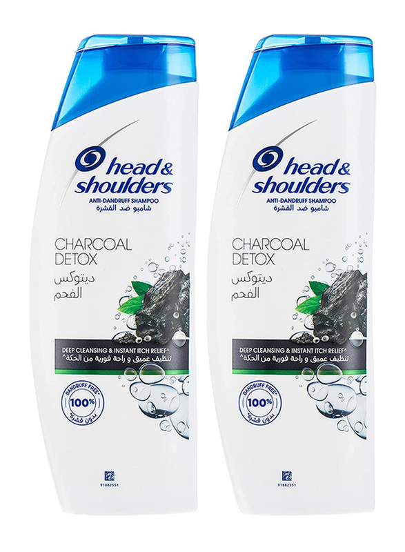 

Head & Shoulders Charcoal Detox Anti-Dandruff Shampoo for All Hair Types, 400ml x 2 Pieces