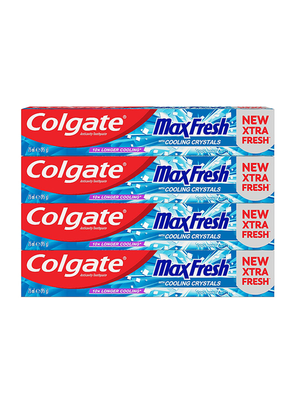 

Colgate Max Fresh Cool Mint Gel Toothpaste, 75ml, 4 Pieces