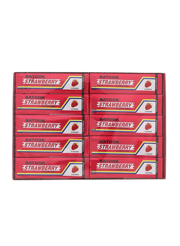 Batook Strawberry Chewing Gum, 5 Sticks, 20 x 12.5g
