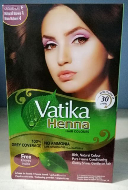 Vatika Henna Hair Colours, 6 x 10g, Natural Brown 4  - Dubai