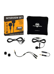 PowerDeWise Dual Lavalier Microphone Set, Black