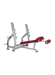 Bh Fitness Olympic Decline Bench, 210cm, Silver/Red
