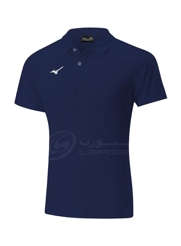 

Mizuno Shizuoka Short Sleeve Polo Shirt for Men, Large, Navy Blue