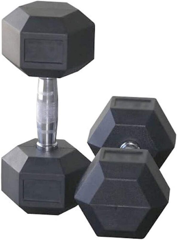 

Ta Sport Black Hex Rubber Dumbbell, 47.5KG, Multicolour