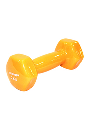 TA Sport Vinyl Dumbbell, KZ23-02, 2KG, Yellow