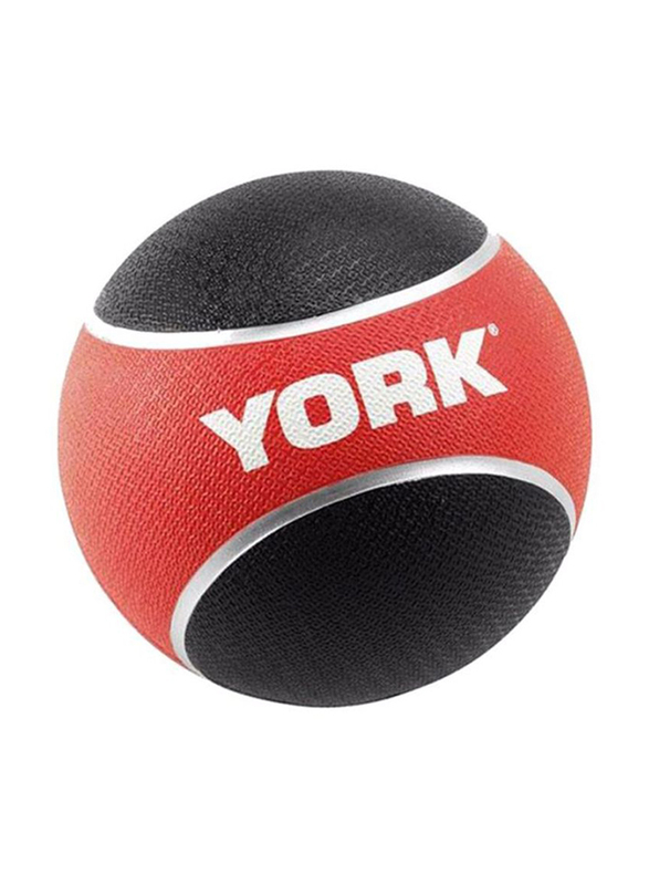 

York Fitness Medicine Ball, 9KG, Black/Red