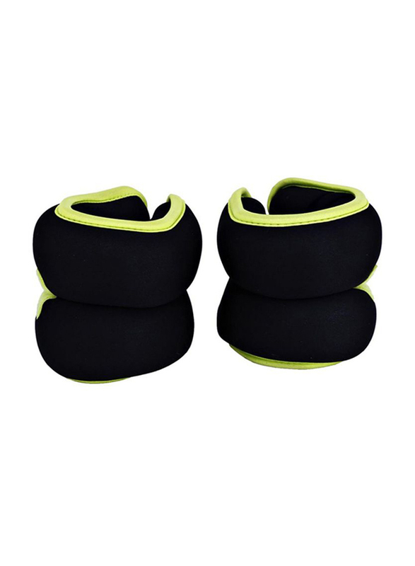 

TA Sport Soft Ankle and Wrist Weight Bands Set, 2 x 2KG, Black/Green