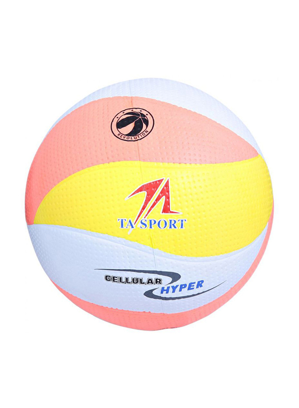 

TA Sport Size-5 Cellular Sports Volleyball, Orange/White/Yellow