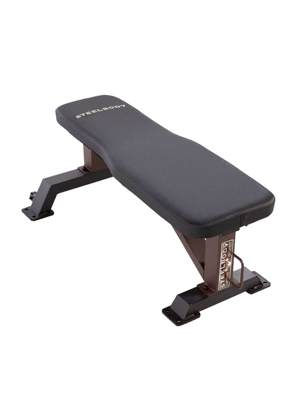 Marcy STB 10101 Fitness Steel Body Flat Bench, Black/Brown