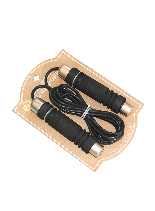 

TA Sport Weighted Skipping Rope with Foam Handle, EQ41010170, Black/Gold