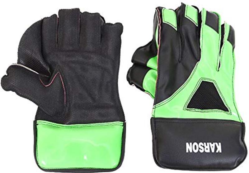 

Karson Cricket Wicket Keeping Gloves, Junior, Green/Black