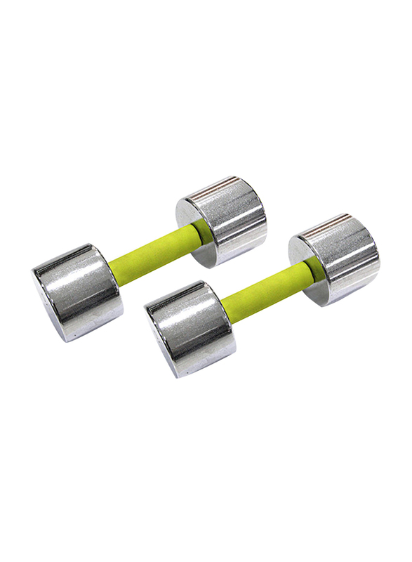 

Generic Iron Dumbbells Set, 2 x 9KG, Silver/Green