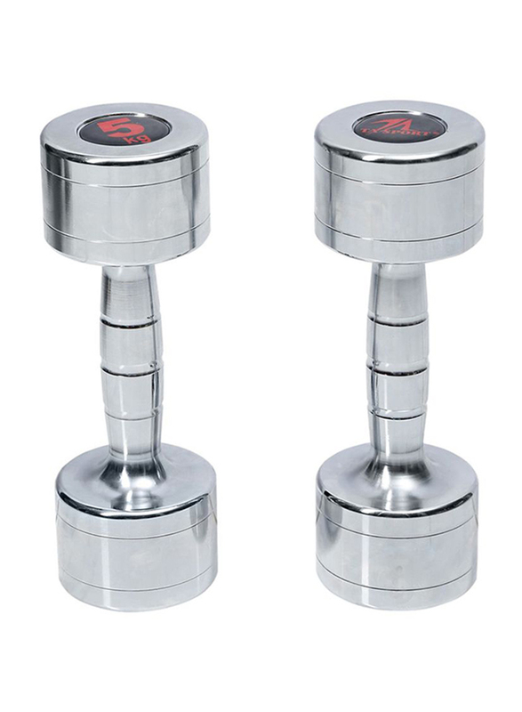 

TA Sport Chrome Dumbbells Set, 54040710, 2 x 5KG, Silver