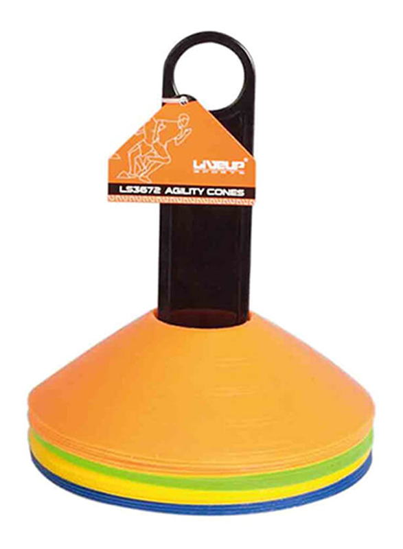 

Liveup Sports LiveUp LS3672 Agility Cones Set with Rack, 20 Pieces, Multicolour