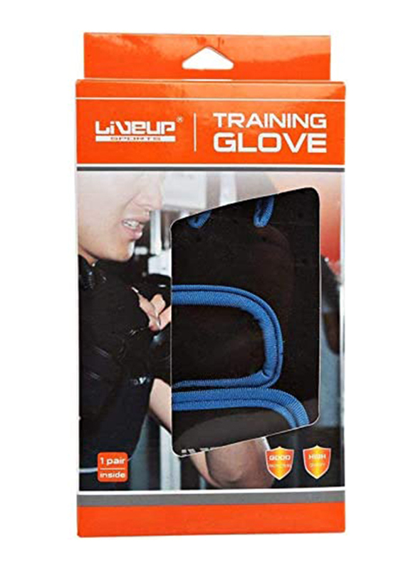 

LiveUp Training Gloves, Small/Medium, Black/Blue
