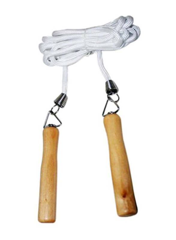 

TA Sport Wooden Handle Skipping Rope, 12cm, White/Beige