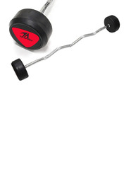 LiveUp LS2033 TA Sport Rubber Coated Curl Barbell, 10KG, Black
