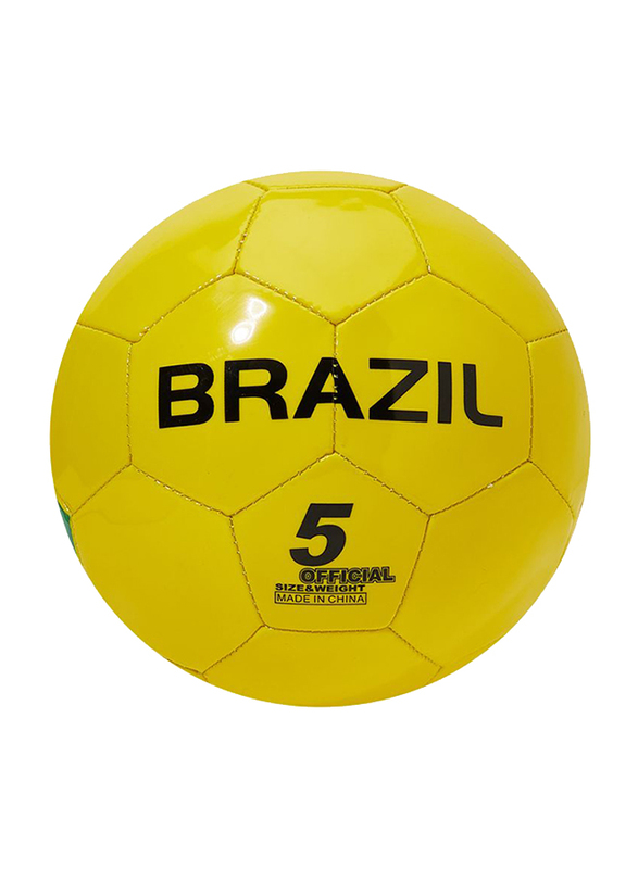 

Joerex Brazil Flag Printed Football, Size 5, Yellow/Green