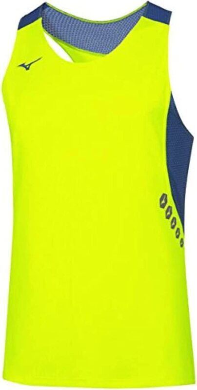 

Mizuno Premium Singlet for Men, Extra Large, Yellow/Royal Blue