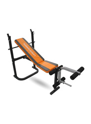 LiveUp LS1101 Fitness Weight Bench, Black/Orange