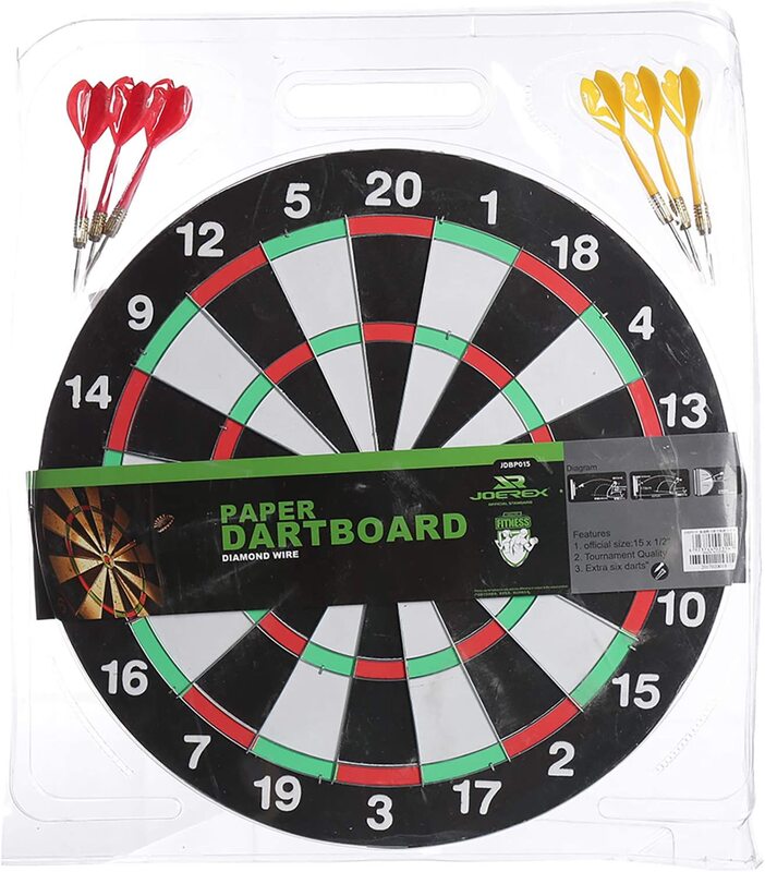 

Joerex 15-inch Paper Dartboard Set, Multicolour