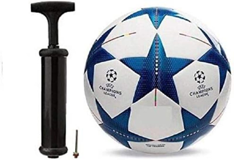 

TA Sport Size 5 Star Football, White/Blue