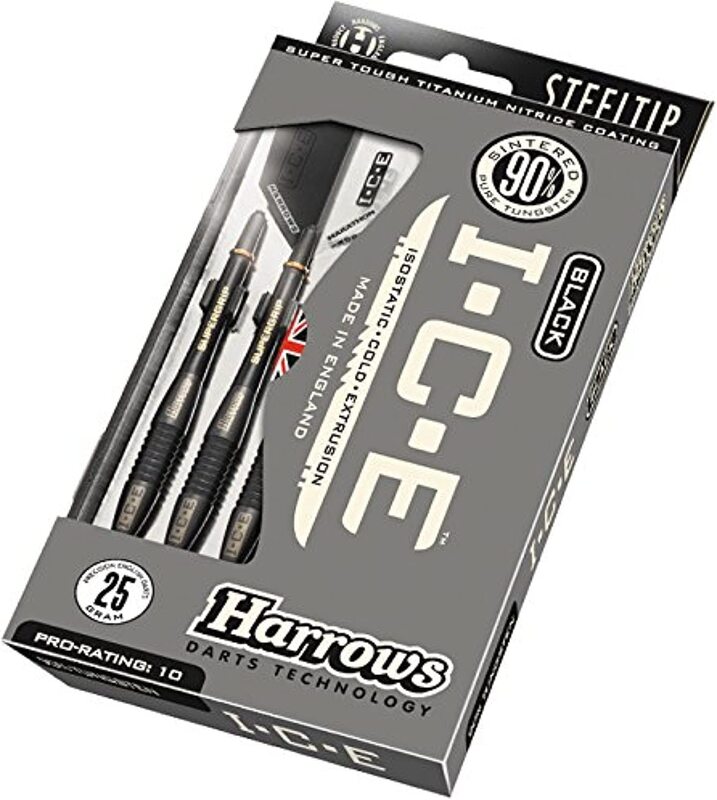 

Harrows 3-Piece I.C.E Pure Tungsten Darts, 25gm, Black