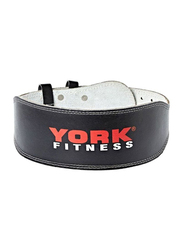 York Fitness Weight Lifting Belt, Small, 26-36 inch, Black/White