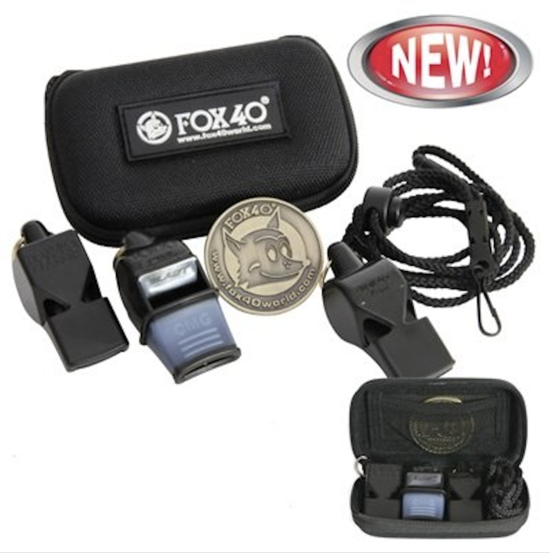 

Fox 40 Case Coin Classic Pearl Sonik Blast Lanyard 3 Piece Whistle, 6906-0500, Black