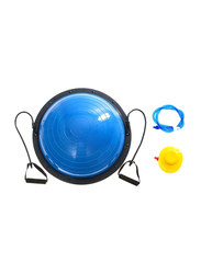 York Fitness Half Balance Ball With Rubber Band Board, 3 Pieces, Blue