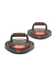 York Fitness Rotational Push Up Stand, 2-Piece, Black/Red