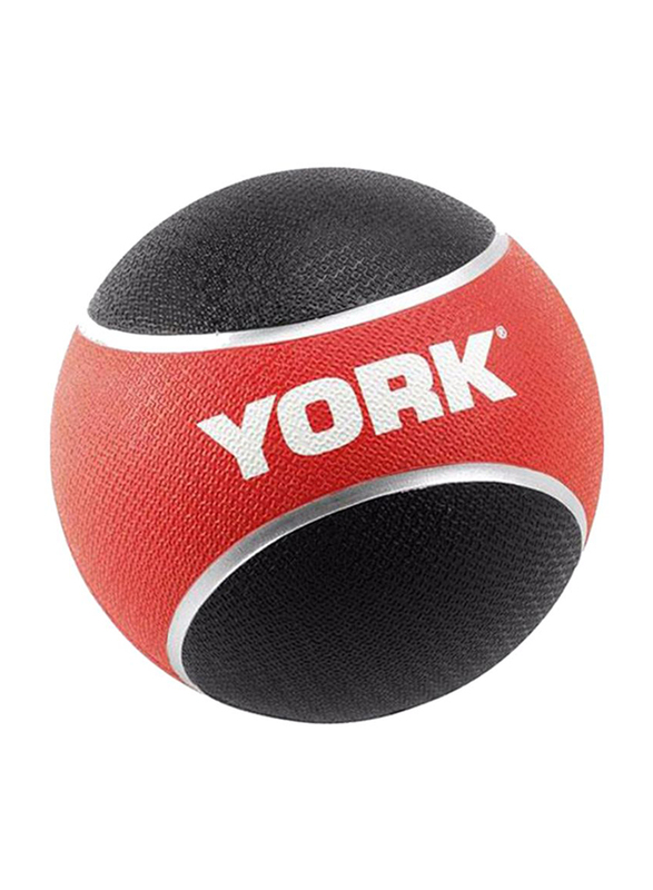 

York Fitness Anti-Burst Fitness Medicine Ball, 10KG, Black/Red