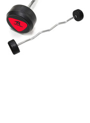 LiveUp LS2033 TA Sport Rubber Coated Curl Barbell, 15KG, Black