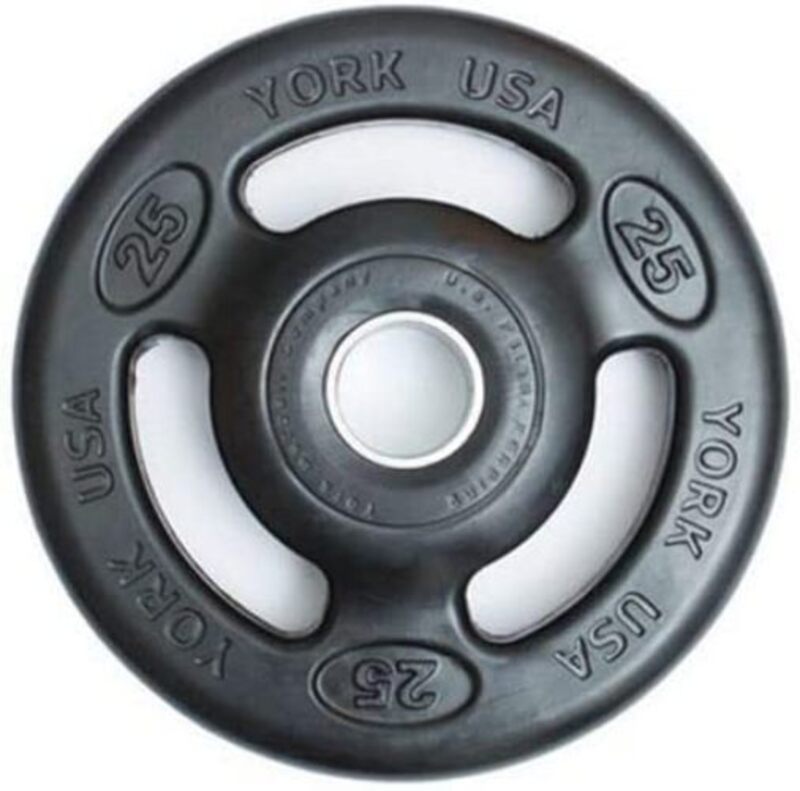 

York Fitness International Iso-Grip Weight Plate, 11KG, Black