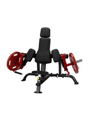 Steelflex Plate Load Bicep Curl Machine, Black/Red