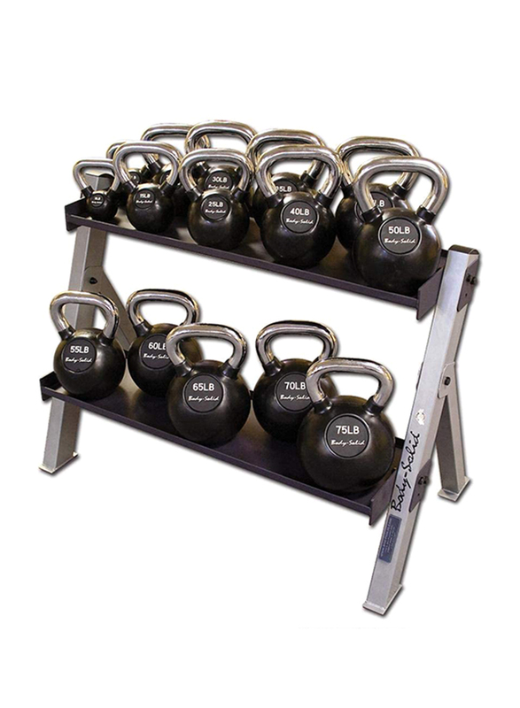 

Body Solid Dual Dumbbell and Kettlebell Rack, Black