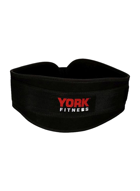 

York Fitness Nylon Workout Massage Belt, Small/Medium, Black/Red