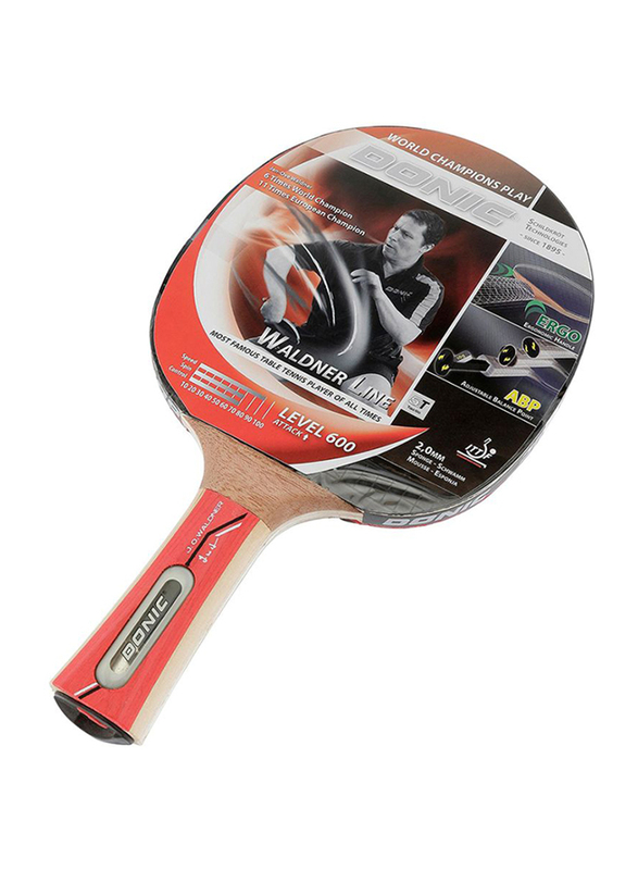 Donic Waldner 500 Table Tennis Bat, Red/Brown