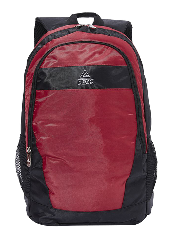 

Peak Solid Design Synthetic Zip Closure Backpack Bag Unisex, Burgundy/Black