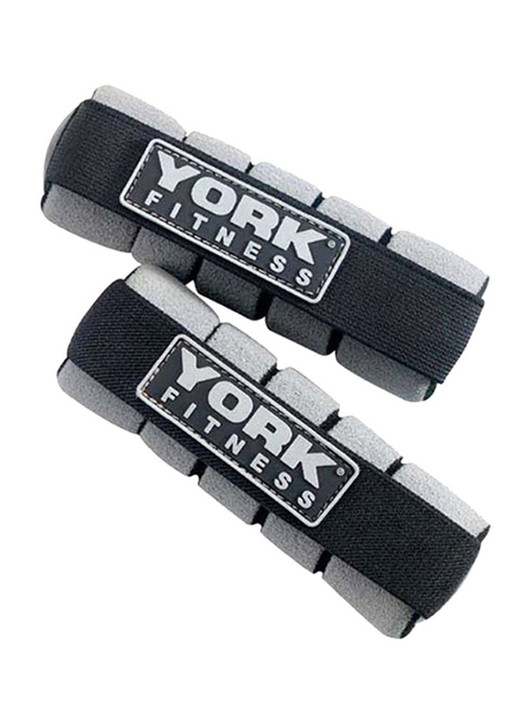 

York Fitness Pair of Soft Grip Hand, Black/Grey