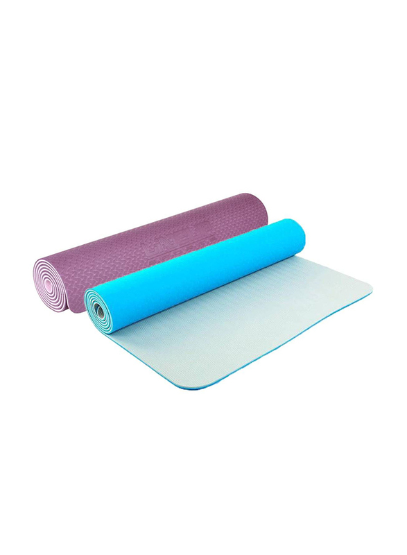 

Live Up Double Colour Type Yoga Mat, 6mm, Purple/Blue